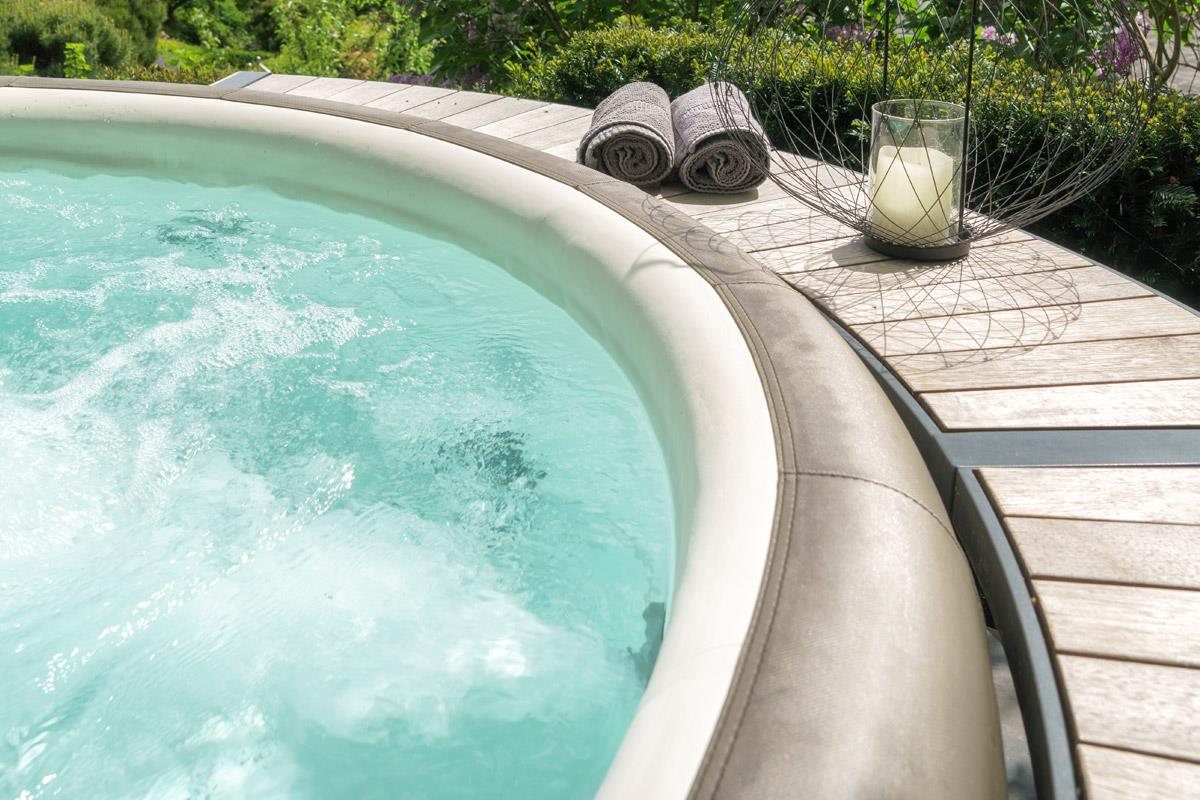 Whirlpool-Vollumrandung für Softub LEGEND - Stauseeholz ø 270 cm - anthrazit
