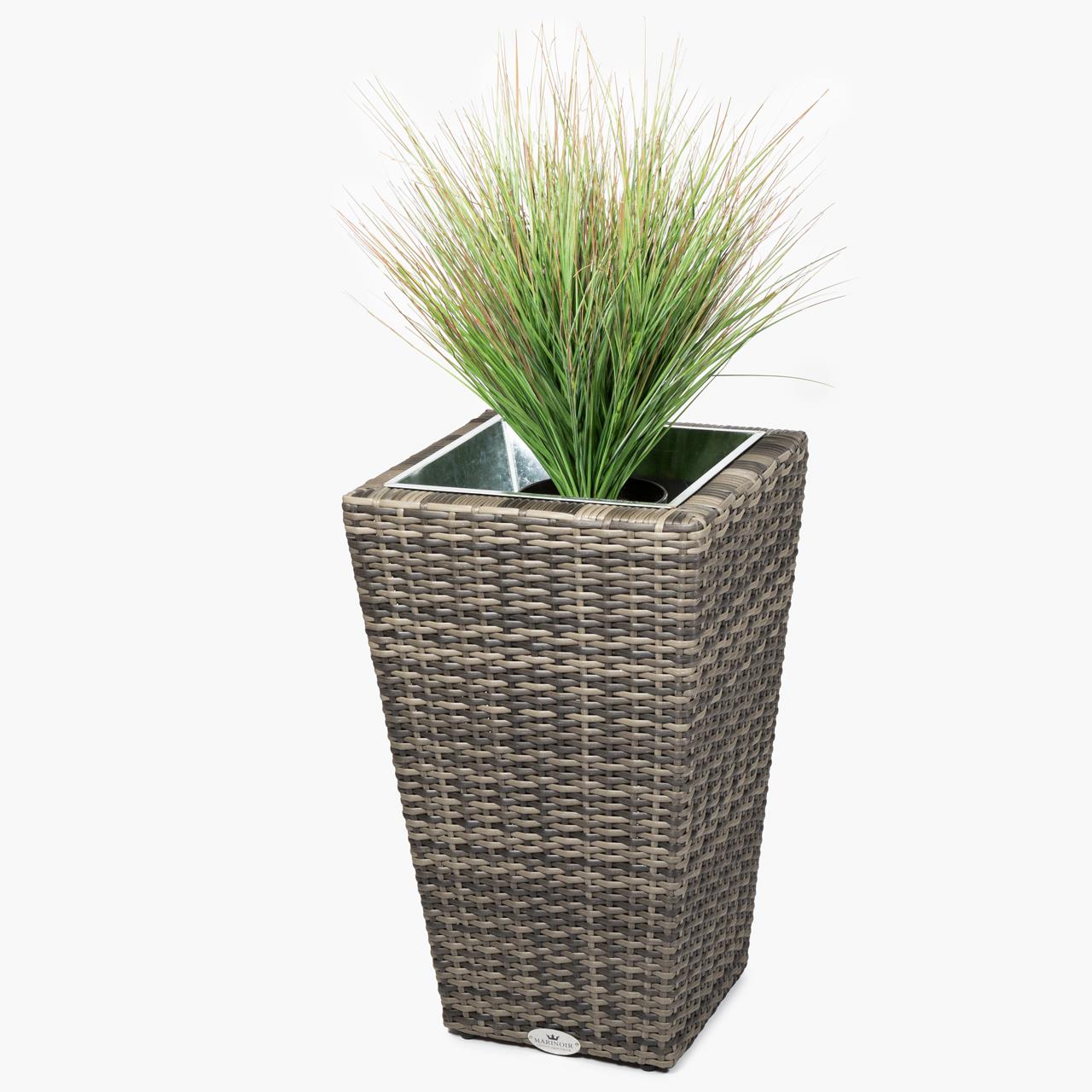 Pflanztopf Outdoor Marinoir mit Zinkeinsatz groß - Polyrattan - 60 cm - stone Pflanztopf Outdoor Marinoir mit Zinkeinsatz groß - Polyrattan - 60 cm - stone
