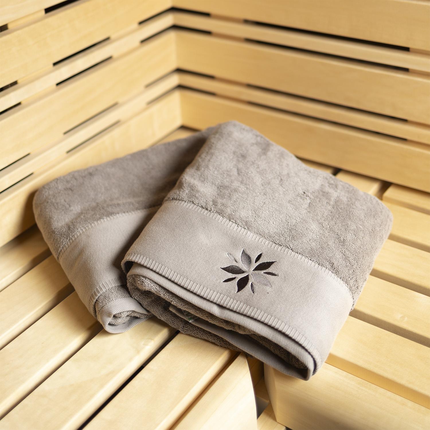 Saunatuch 80x200 Wärmegrad in taupe