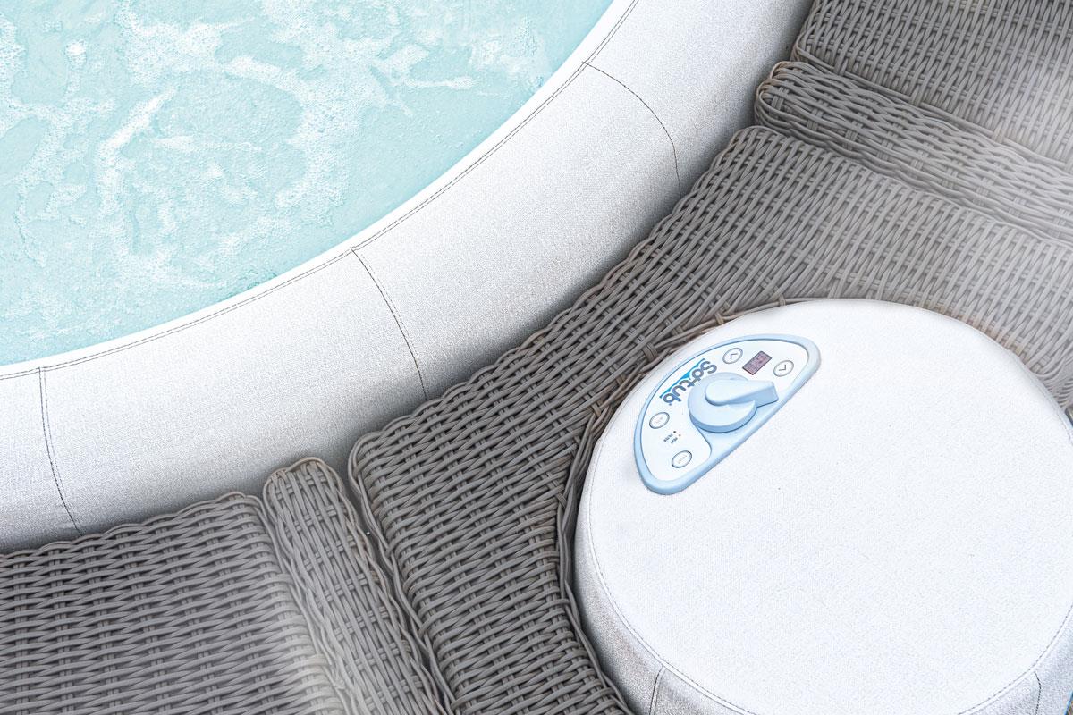 Whirlpool-5/8-Umrandung für Softub RESORT / POSEIDON - Polyrattan - graphite