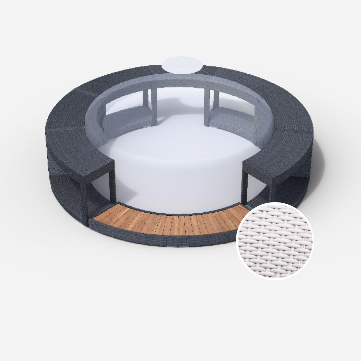 Whirlpool-Vollumrandung für Softub LEGEND - Polyrattan - ø 270 cm - white chocolate Whirlpool-Vollumrandung für Softub LEGEND - Polyrattan - ø 270 cm - white chocolate