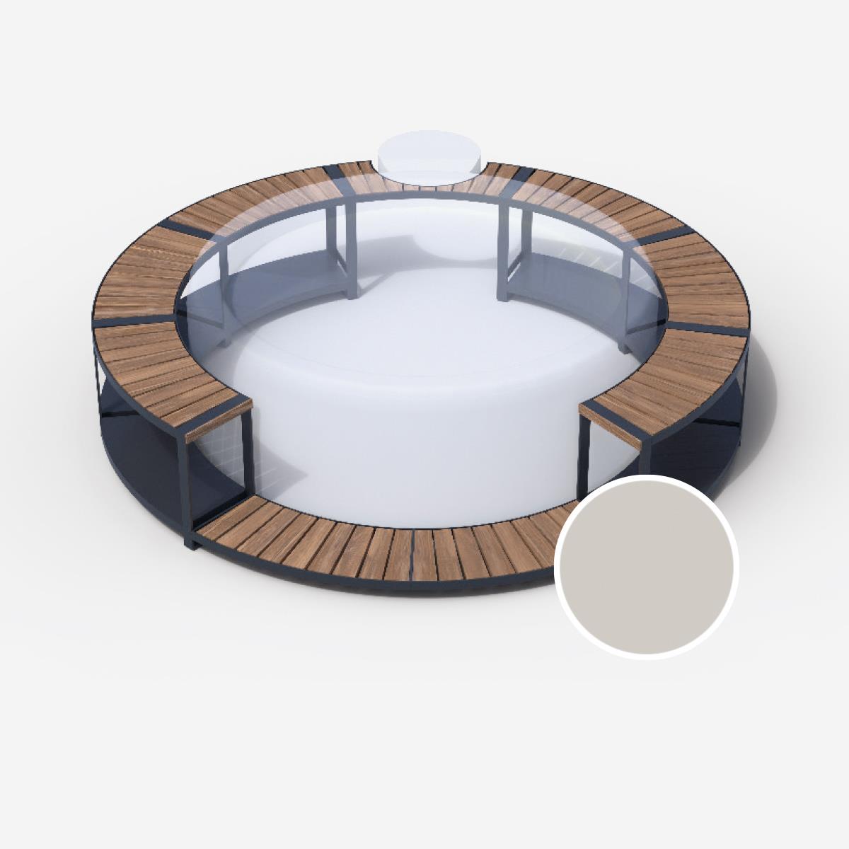 Whirlpool-Vollumrandung für Softub LEGEND - Stauseeholz ø 270 cm - beige Whirlpool-Vollumrandung für Softub LEGEND - Stauseeholz ø 270 cm - beige