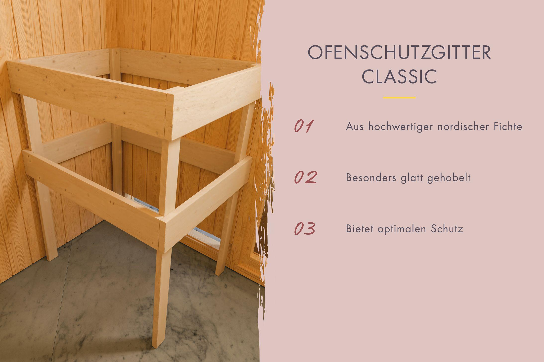 Aussenssauna Branko mit 9 kW Ofen BIO 9 und Huum Wifi Steuerung natur
