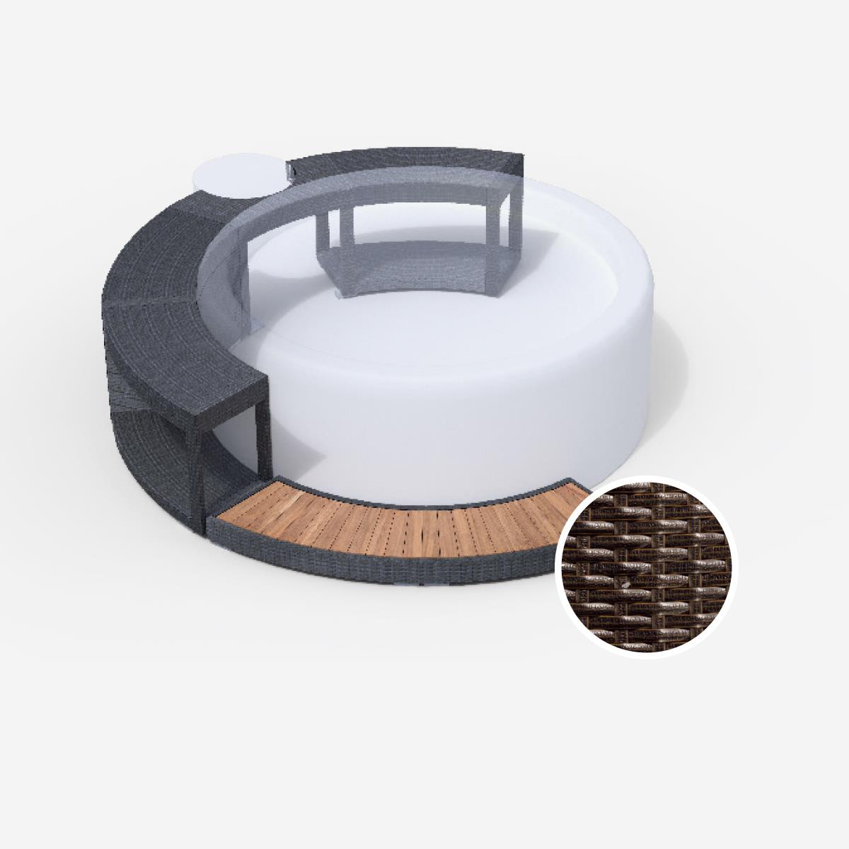 Whirlpool-5/8-Umrandung für Softub LEGEND - Polyrattan - mocca Whirlpool-5/8-Umrandung für Softub LEGEND - Polyrattan - mocca