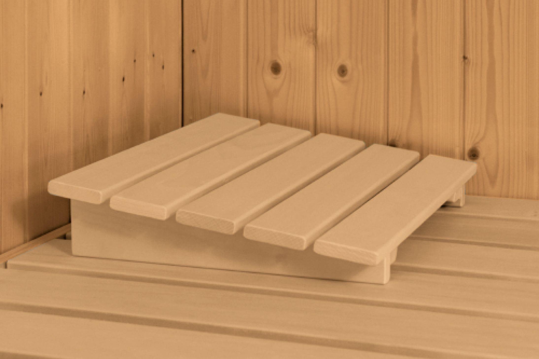 Innensauna Jamo mit 9 kW Ofen BIO 9 und Huum Wifi Steuerung natur