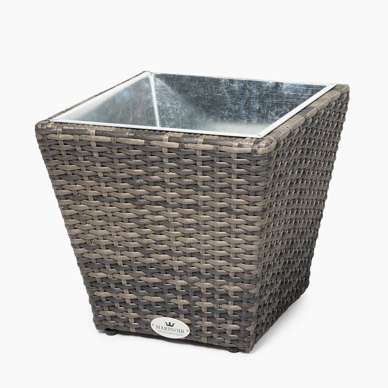 Pflanztopf Outdoor Marinoir mit Zinkeinsatz klein - Polyrattan - 30 cm - stone Pflanztopf Outdoor Marinoir mit Zinkeinsatz klein - Polyrattan - 30 cm - stone