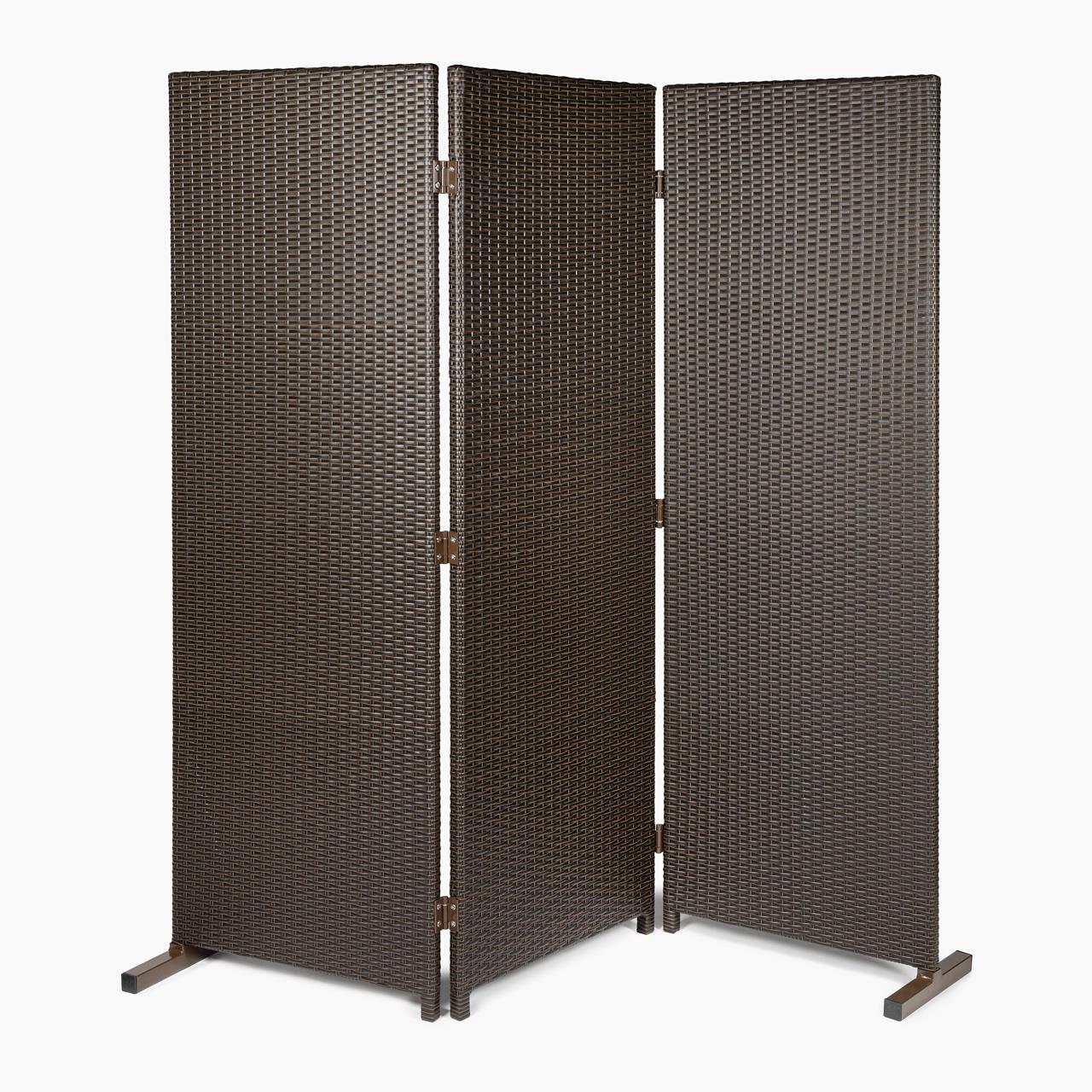 Garten Paravent Marinoir - Polyrattan - 1,8 x 1,8 m - mocca