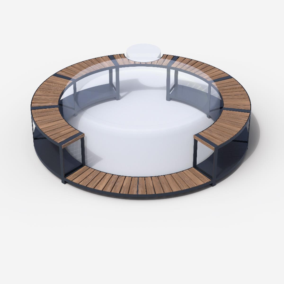 Whirlpool-Vollumrandung für Softub LEGEND - Stauseeholz ø 270 cm - anthrazit Whirlpool-Vollumrandung für Softub LEGEND - Stauseeholz ø 270 cm - anthrazit