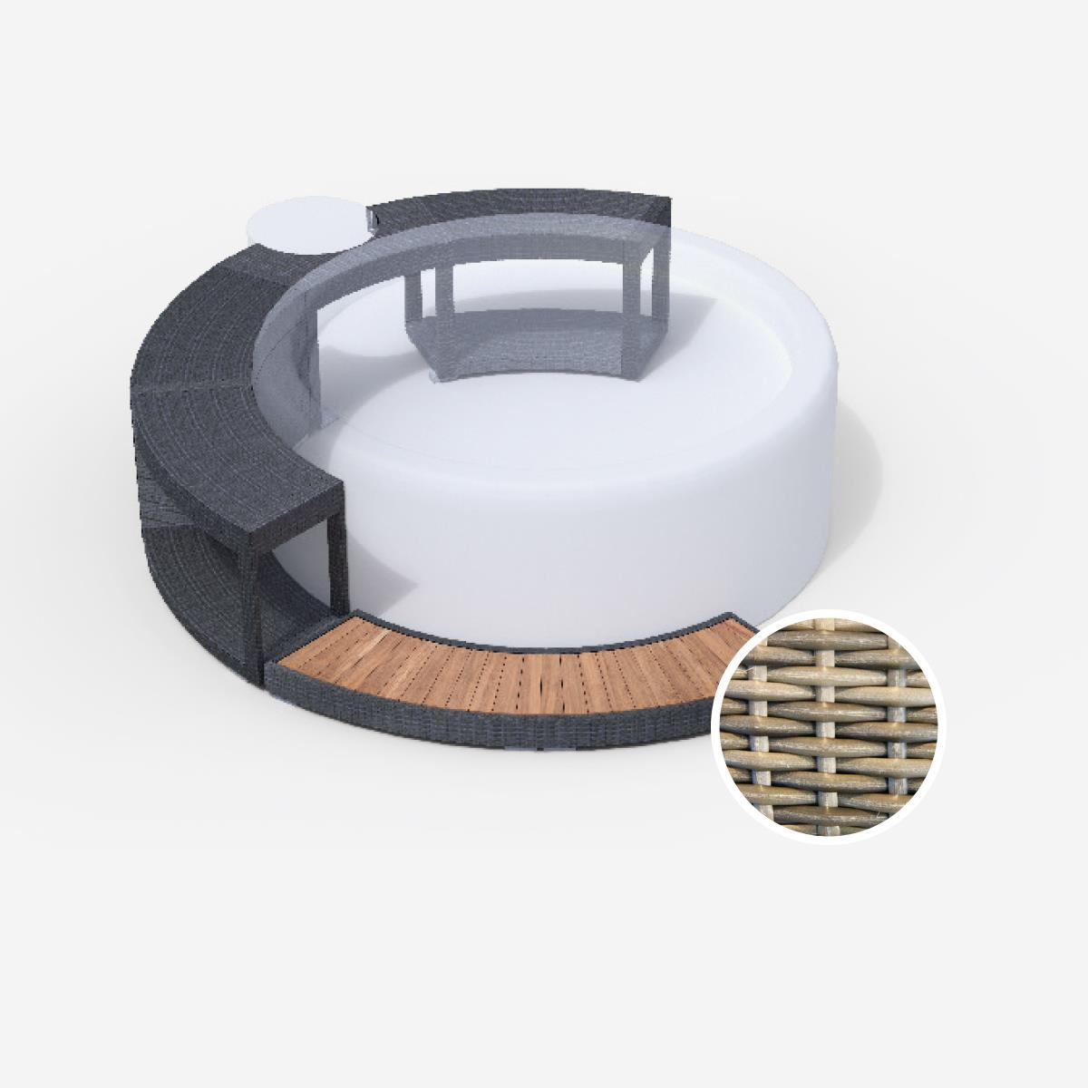 Whirlpool-5/8-Umrandung für Softub LEGEND - Polyrattan - sand Whirlpool-5/8-Umrandung für Softub LEGEND - Polyrattan - sand