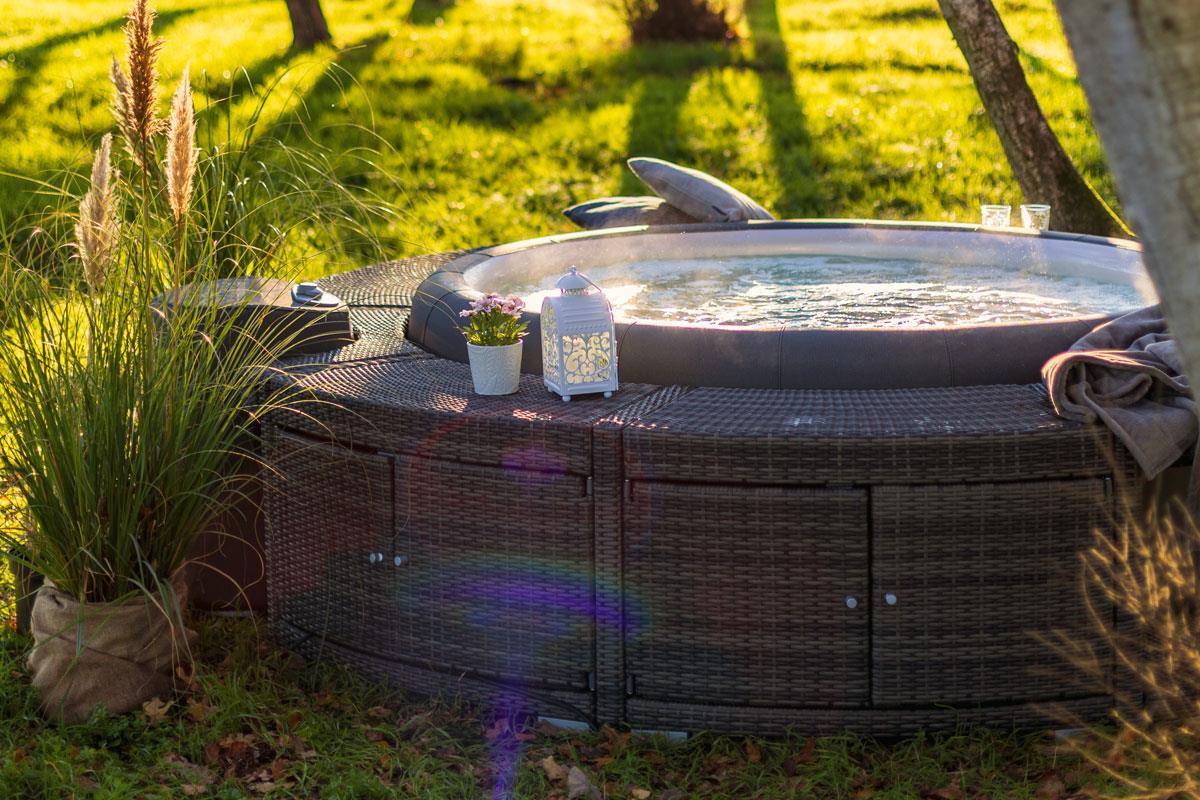 Whirlpool-Vollumrandung für Softub LEGEND - Polyrattan - ø 270 cm - stone