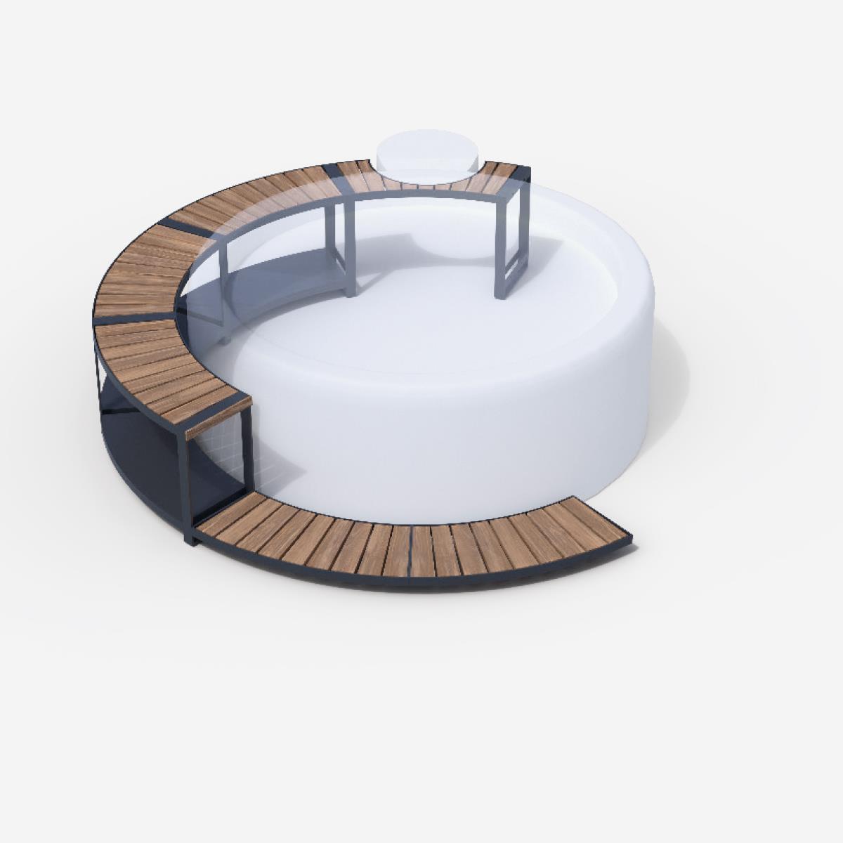 Whirlpool-5/8-Umrandung für Softub RESORT / POSEIDON - Stauseeholz anthrazit Whirlpool-5/8-Umrandung für Softub RESORT / POSEIDON - Stauseeholz anthrazit