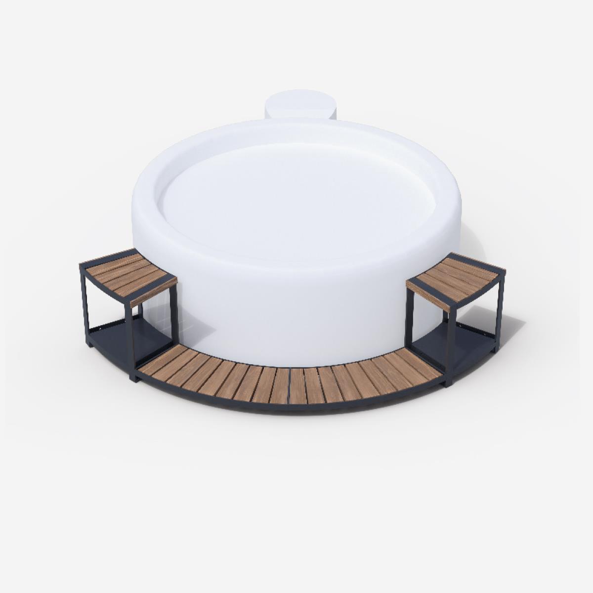 Whirlpool-Einstieg mit Ablage für Softub RESORT / POSEIDON - Stauseeholz anthrazit