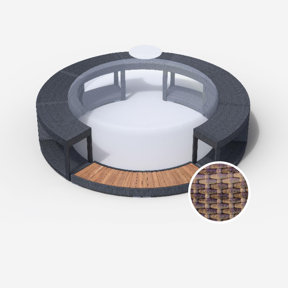 Whirlpool-Vollumrandung für Softub LEGEND - Polyrattan - ø 270 cm - stone Whirlpool-Vollumrandung für Softub LEGEND - Polyrattan - ø 270 cm - stone