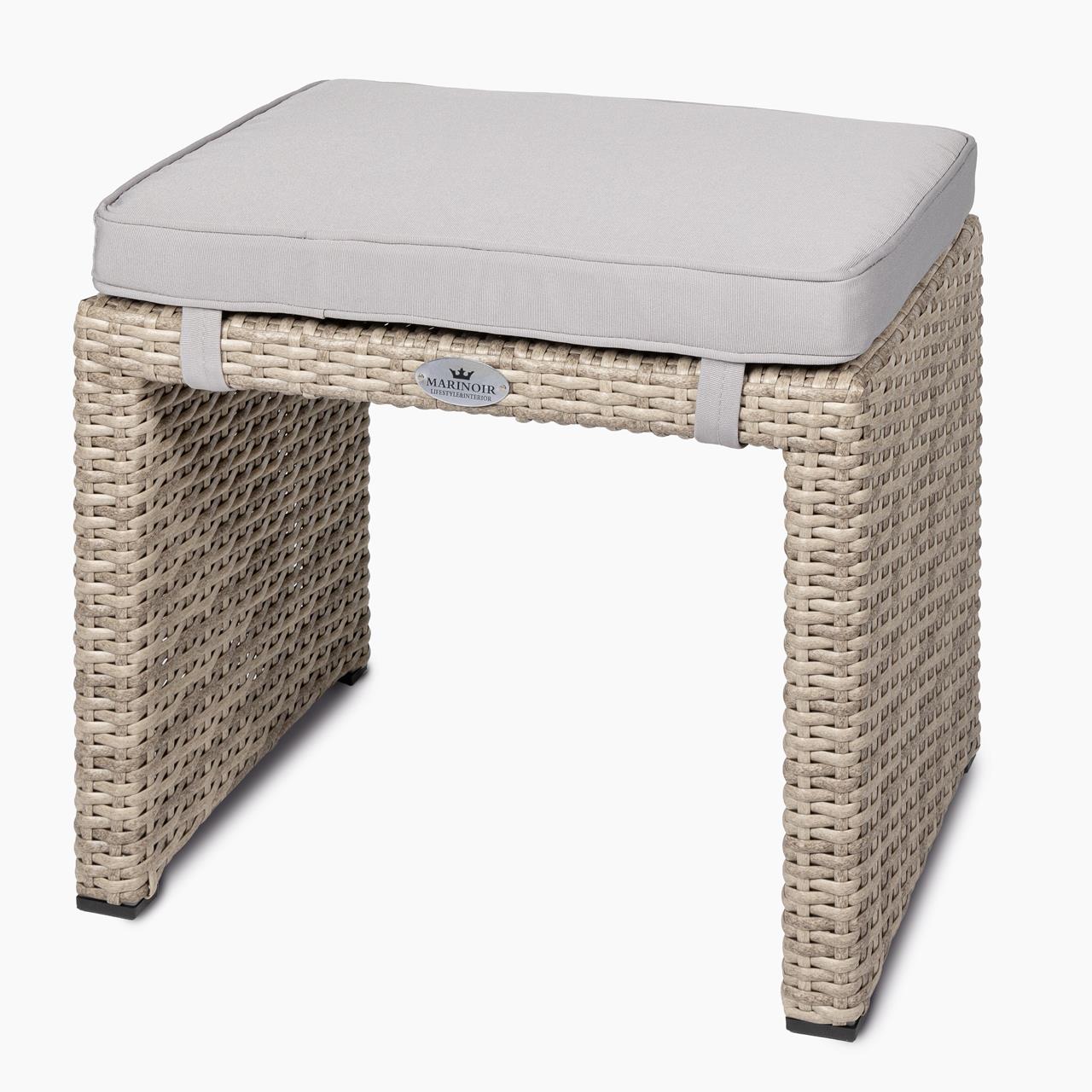Outdoor-Hocker Marinoir inkl. Kissen - eckig - Polyrattan - sand Outdoor-Hocker Marinoir inkl. Kissen - eckig - Polyrattan - sand