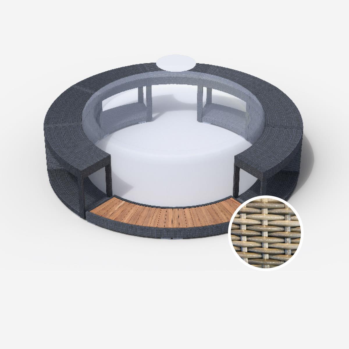 Whirlpool-Vollumrandung für Softub RESORT / POSEIDON - Polyrattan - ø 290 cm - sand Whirlpool-Vollumrandung für Softub RESORT / POSEIDON - Polyrattan - ø 290 cm - sand