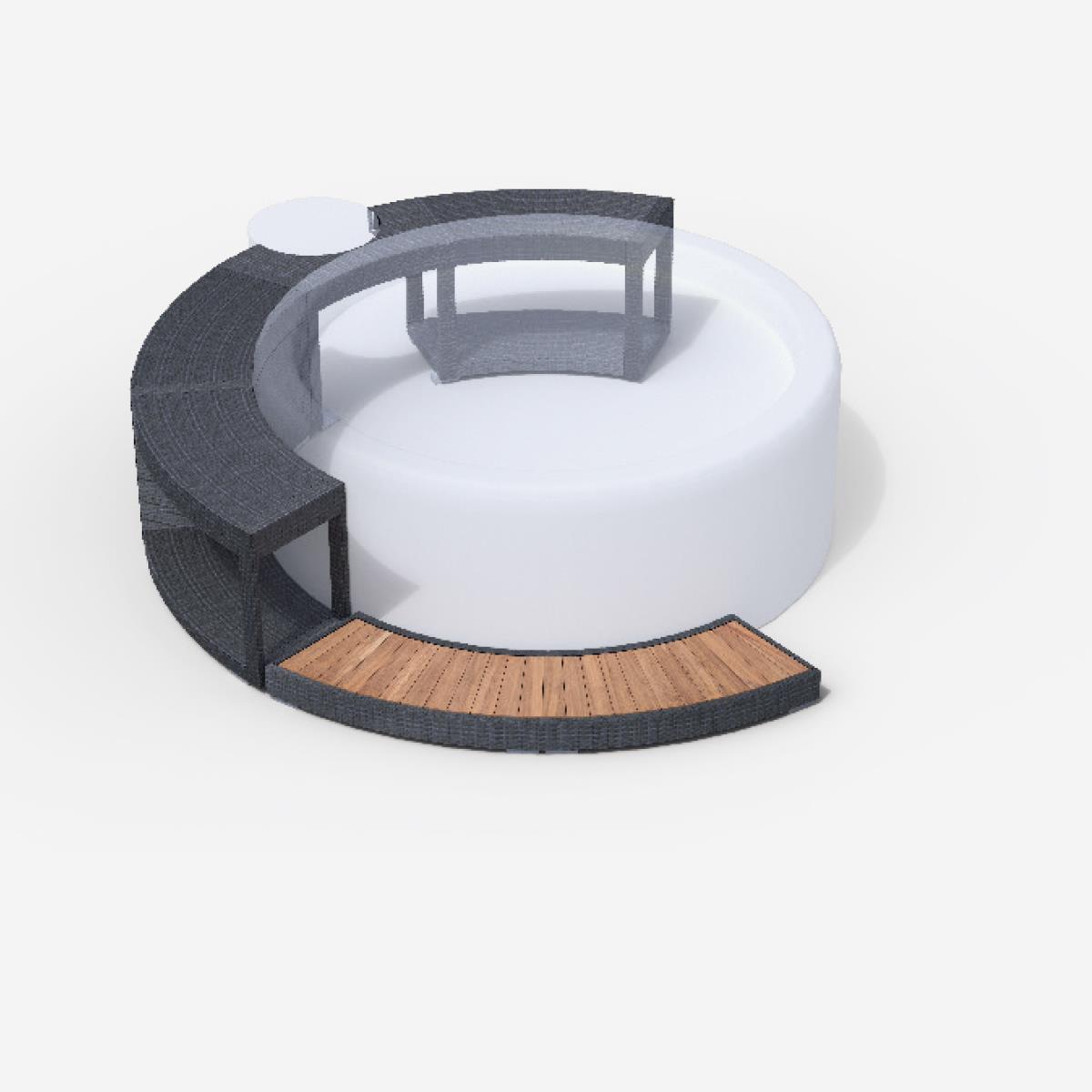 Whirlpool-5/8-Umrandung für Softub RESORT / POSEIDON - Polyrattan - graphite Whirlpool-5/8-Umrandung für Softub RESORT / POSEIDON - Polyrattan - graphite